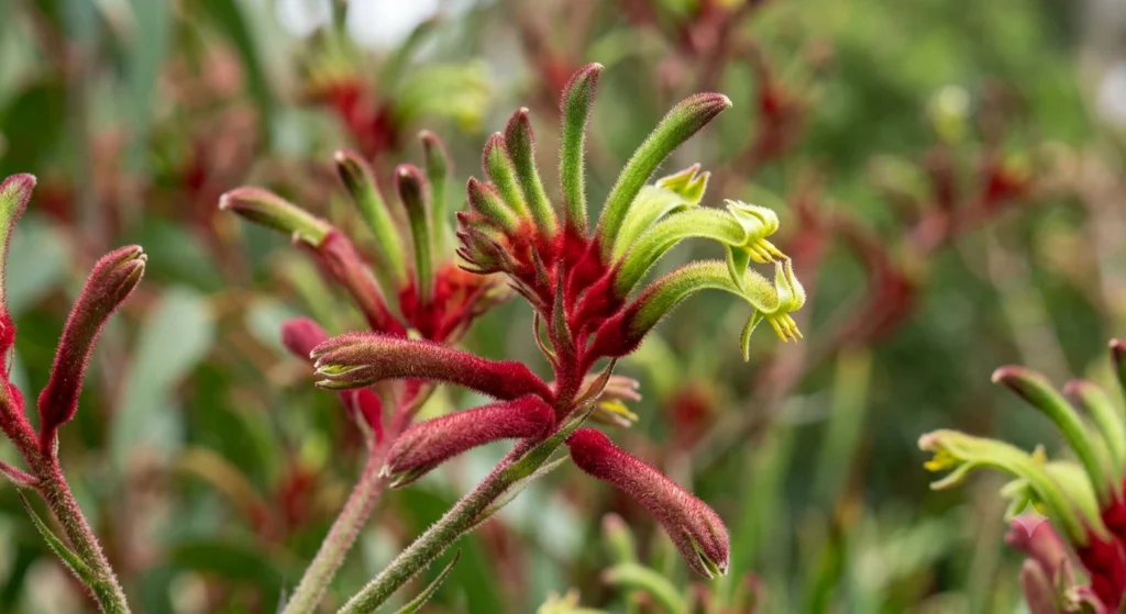 Red and green kangaroo paw native flower Perth